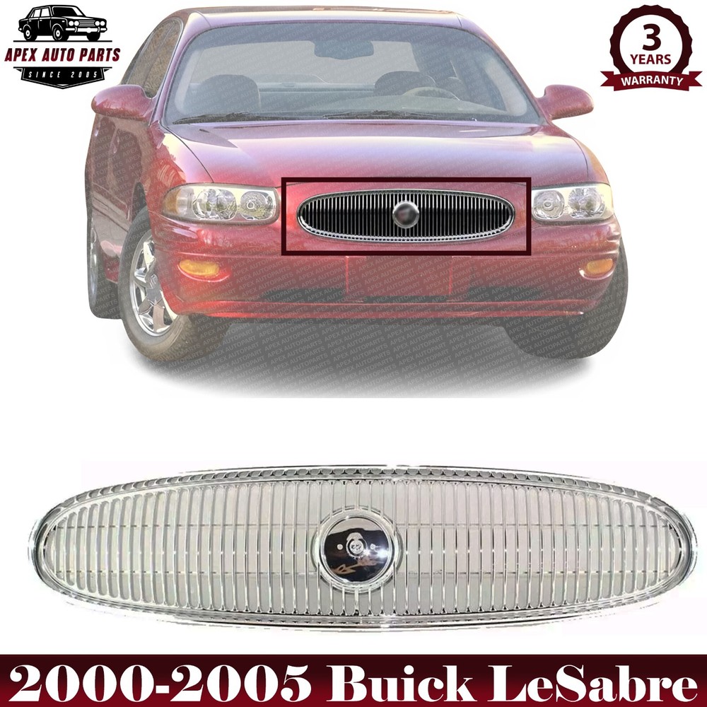 Front Grille Chrome Plastic For 2000-2005 Buick LeSabre