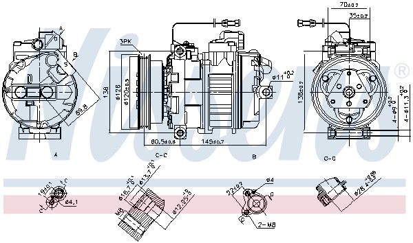 89027 Nissens compressor, air conditioning for Audi, Skoda, VW