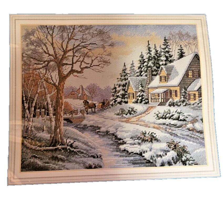 cross stitch kit 14 ct Material thread instructions Random Snow theme Christmas