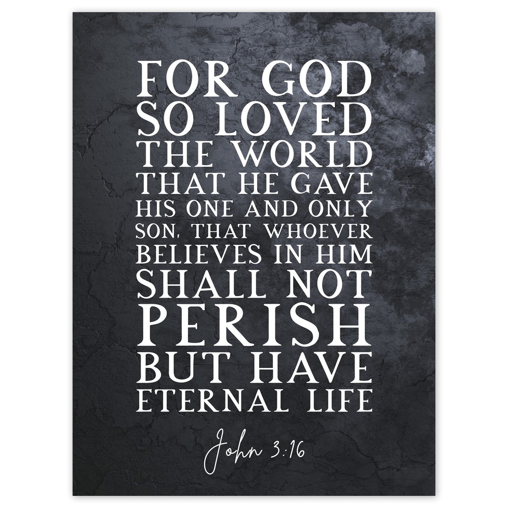 John 3:16 God's Love Large Print Bible Verse Wall Art 18X24
