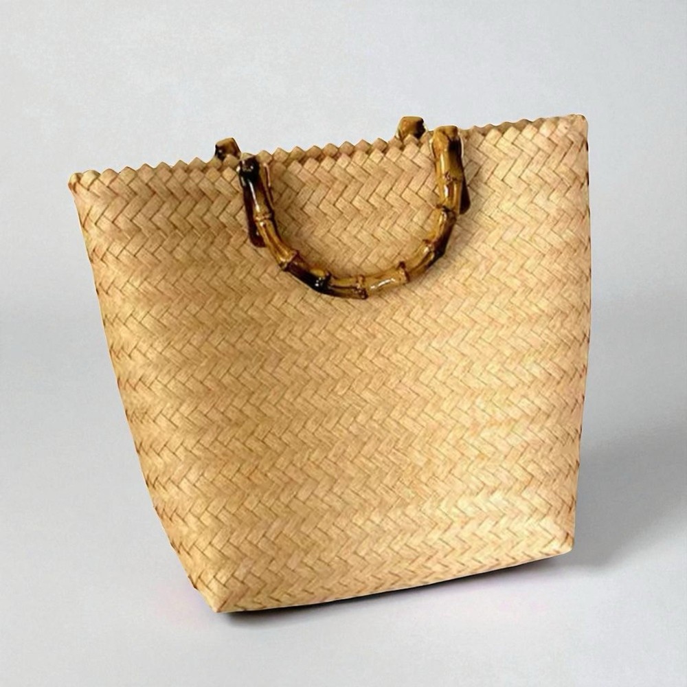 Women’s Woven Straw Handbag Versatile Beach Bag Purse Chic Boho Summer Tote Bag