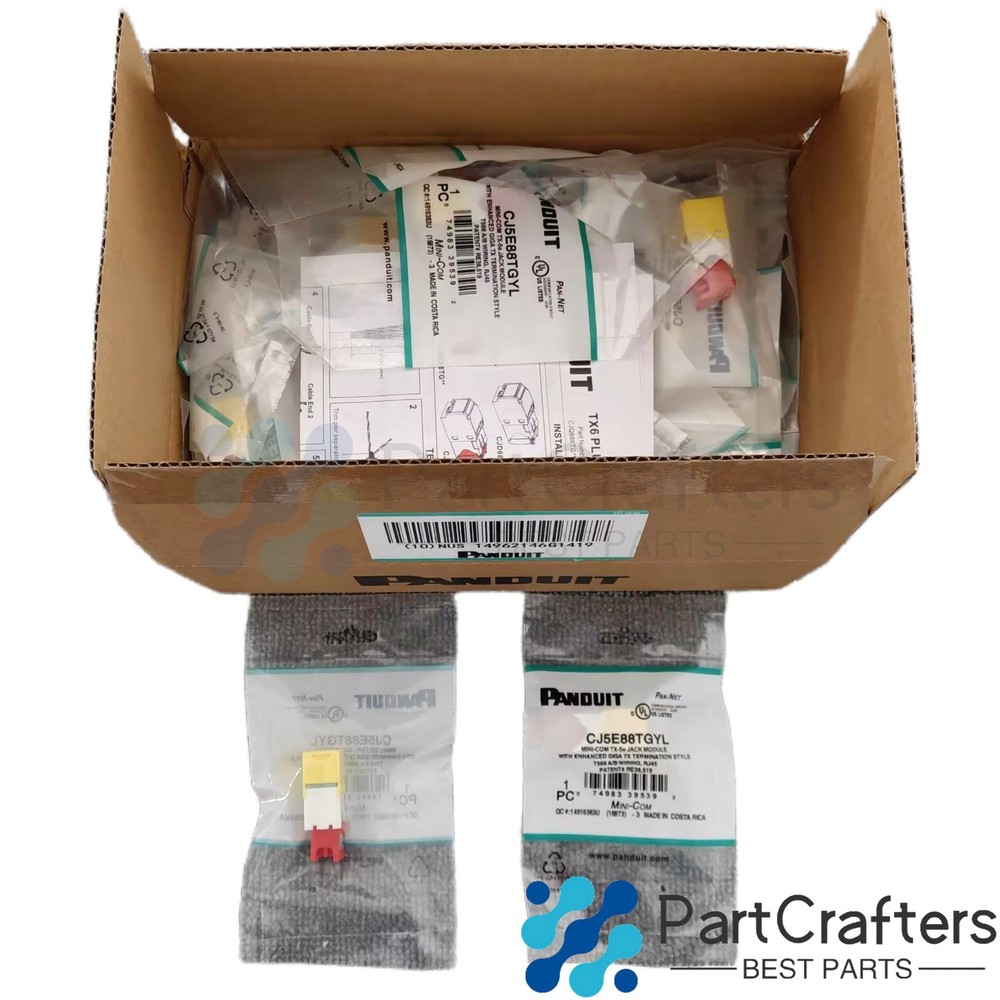 For Panduit CAT5e Network Jack Module Gigabit Yellow CJ5E88TGYL BOX OF 50