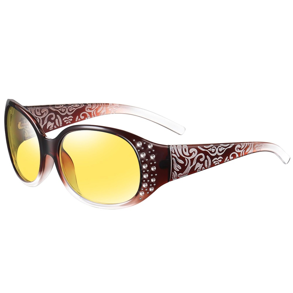 Night Vision Driving Glasses Women Anti Glare Polarized, Wrap Around Nighttim...