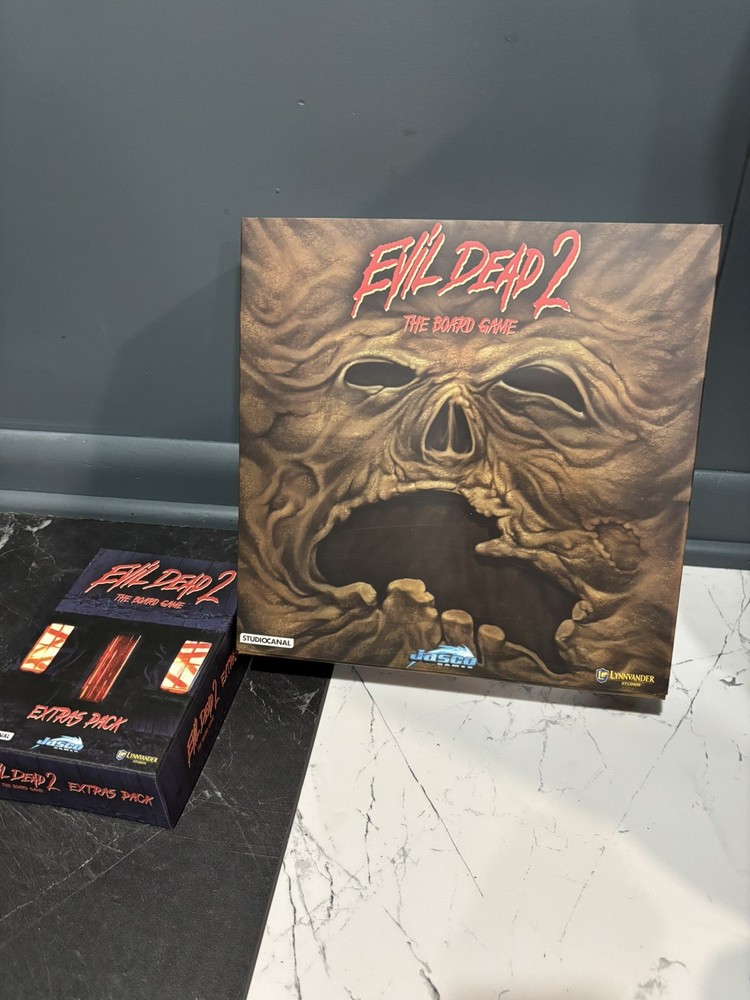 Evil Dead 2 The Board Game + Extras Pack + Combat Ash Promo Card Jasco Complete