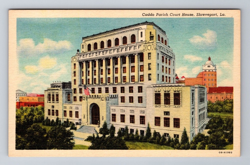 Shreveport LA-Louisiana, Caddo Parish Court House, Antique, Vintage Postcard