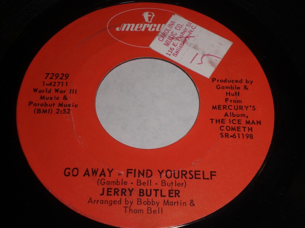 Jerry Butler - Go Away - Find Yourself / Moody Woman 45 - Soul
