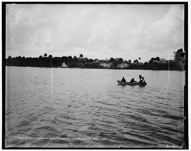 Photo:Indian River Barker's Bluff Shell Mound Canoe 1890s