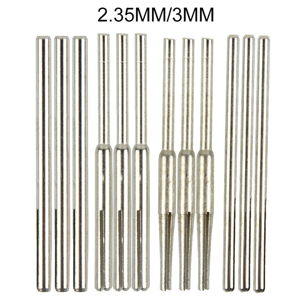 12x 2.35/3.0mm Sandpaper Abrasive Straight Split Mandrels Clip Type Rotary Tool