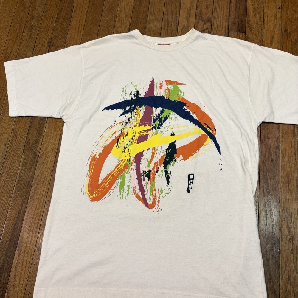Vintage Abstract Art Shirt Mens XL 90s Colorful Graphic Paint Splatter Tee-image