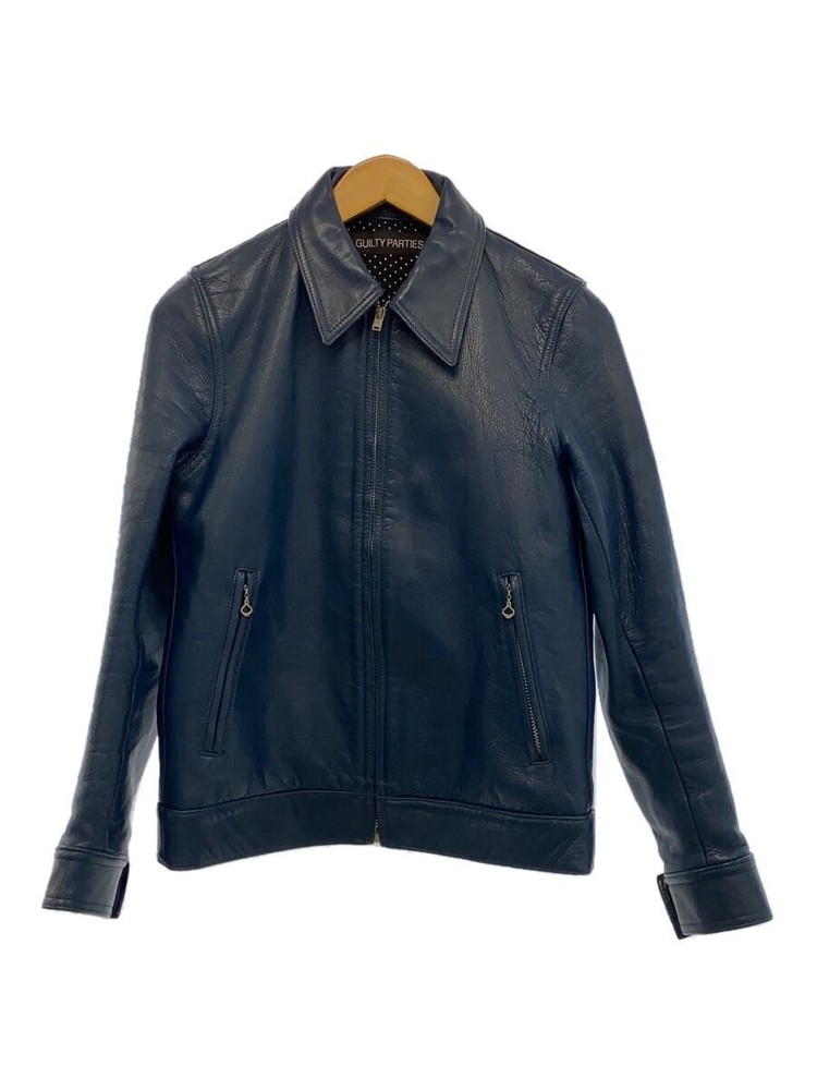 Wacko Maria Leather Jacket Blouson/S/Cowhide/Blue/Plain 11201
