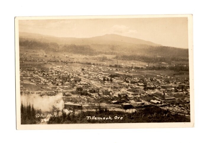 OR - Tillamook, Ore. VINTAGE RPPC POSTCARD, View of the city