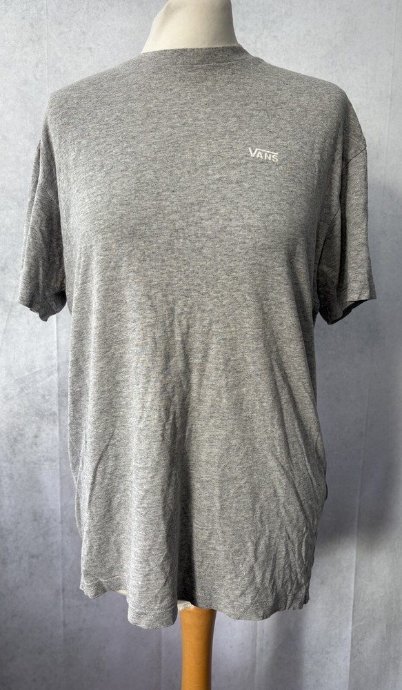 Vans Mens Grey Cotton T-shirt Size M Short Sleeve