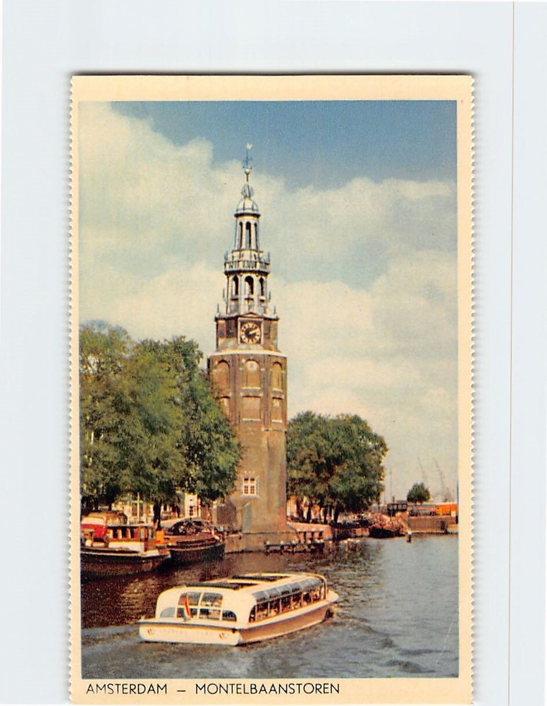 Postcard Montelbaan Tower Amsterdam Netherlands