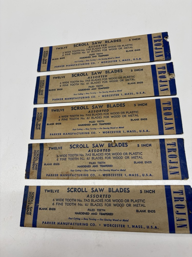 Trojan Brand Jig Saw Blades, 5 Packs, 12 Assorted Blades Per Pack