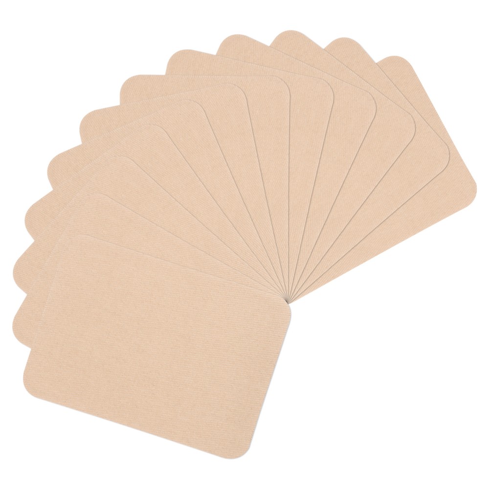 12Pcs 3x4.25in Iron-On Beige Cotton Fabric Patches for Clothing Repair