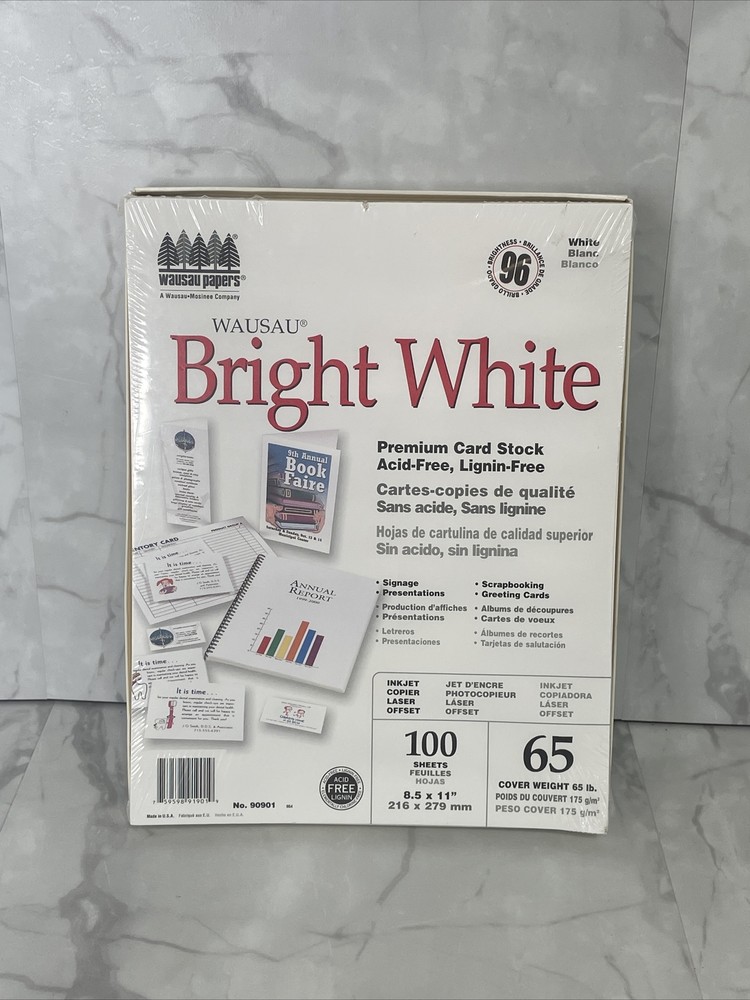 Wausau Bright White Premium Cardstock Paper Acid Free 1-Pack New!-image