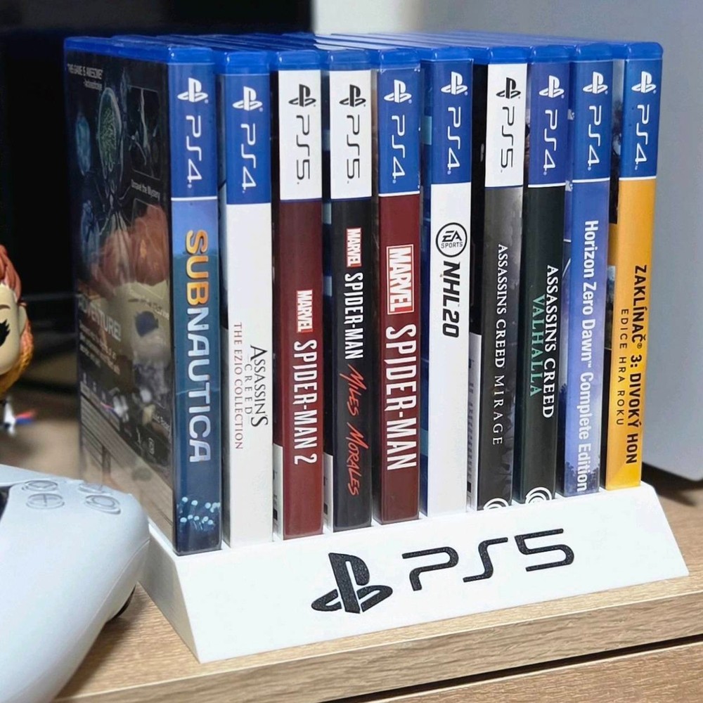 PS5 Game Storage Rack PlayStation 5 Disc Case Display Holder Organizer Logo