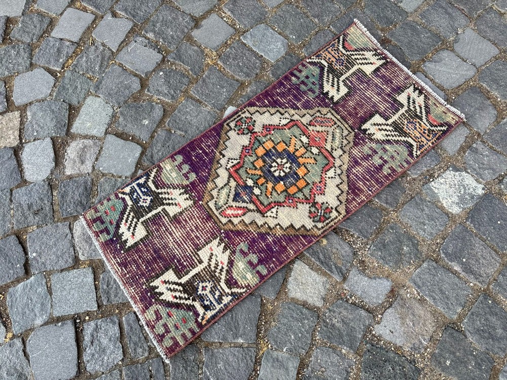 Doormats,Turkish handmade rug,Vintage wool rugs, Bohemian small rug 1,2 x 2,9 ft