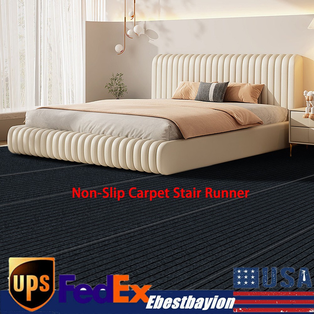 Non-slip TPR polyester stair runner carpet 20ft hallway rug 1 roll