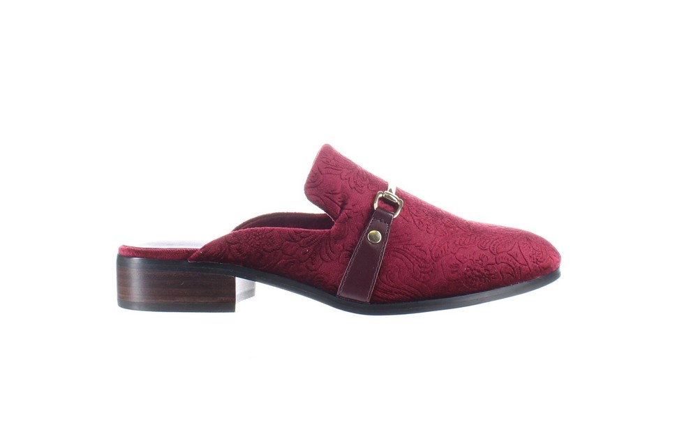 Bella Vita Women's Babs II Burgundy Velvet Mules Narrow Size 6.5
