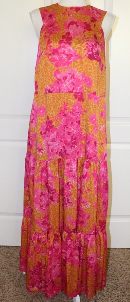 TED BAKER Bambia Floral Print Crepe Maxi Dress Size 1 Small