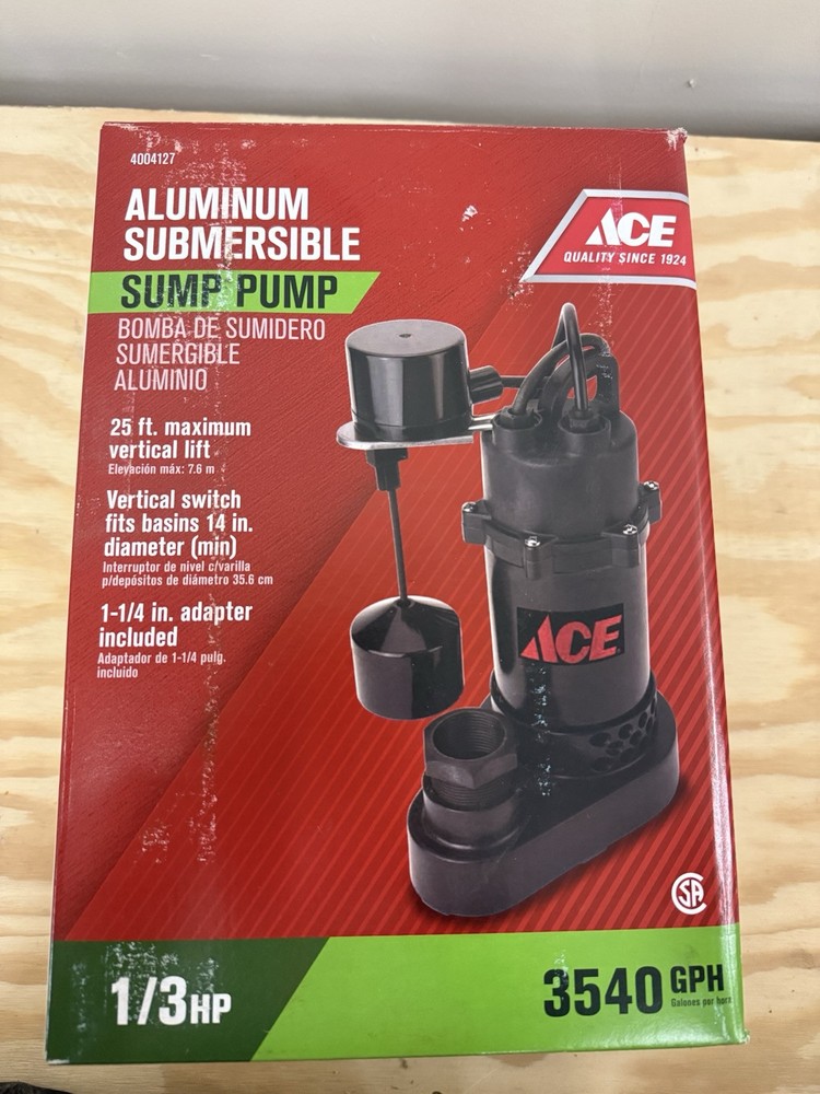 1/3 HP AC Sump Pump with 3600 GPH & Aluminum Float Switch-image