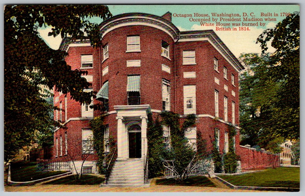Antique Postcard Octagon House Temporary White Washington, DC 1910s