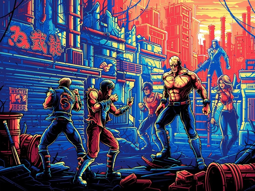 Double Dragon by Dan Mumford AP x/28 Screen Print Video Game Poster Mondo Artist