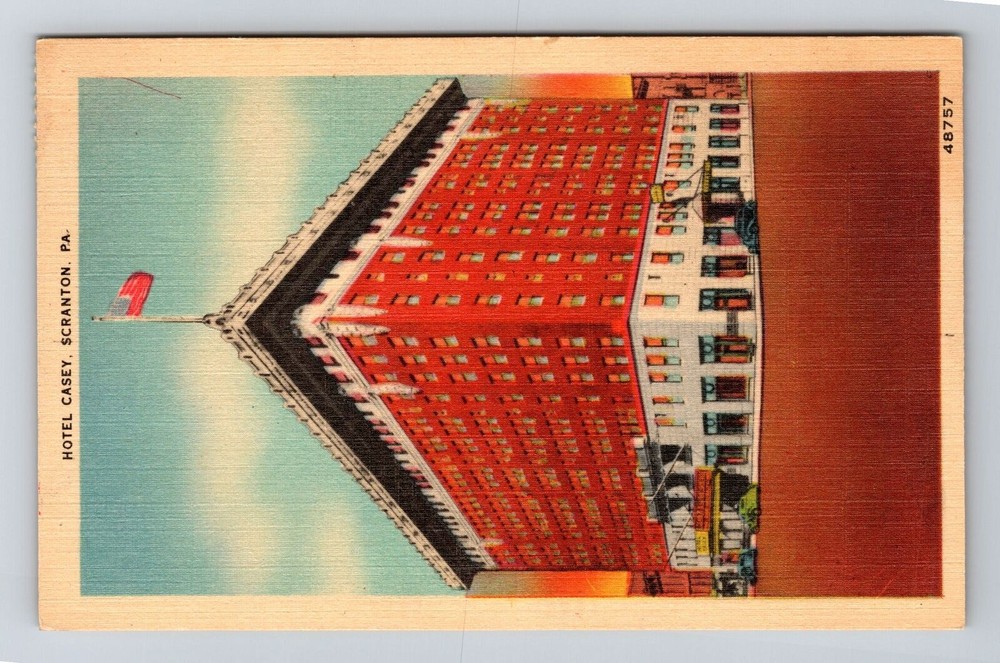 Scranton PA-Pennsylvania, Hotel Casey, Advertising, c1950 Vintage Postcard
