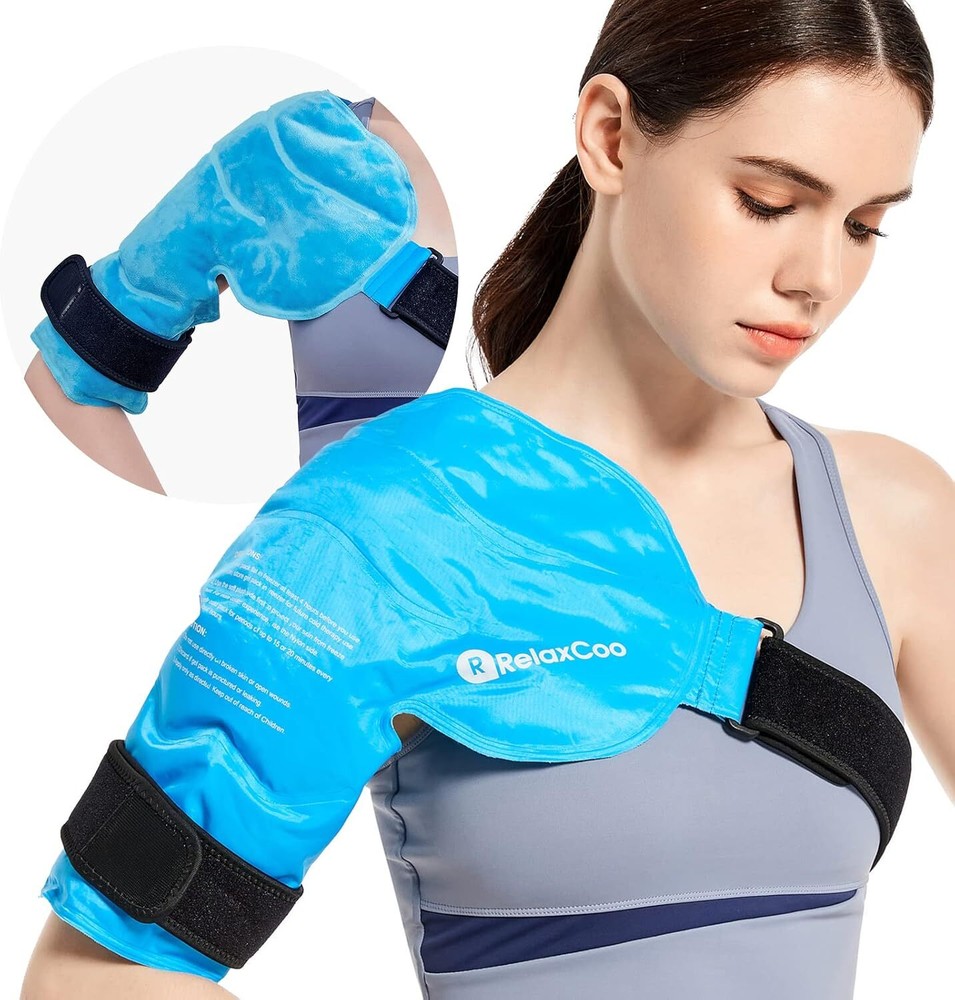 Shoulder Ice Pack Rotator Cuff Cold Therapy, Reusable Gel Ice Wrap for Shoulder