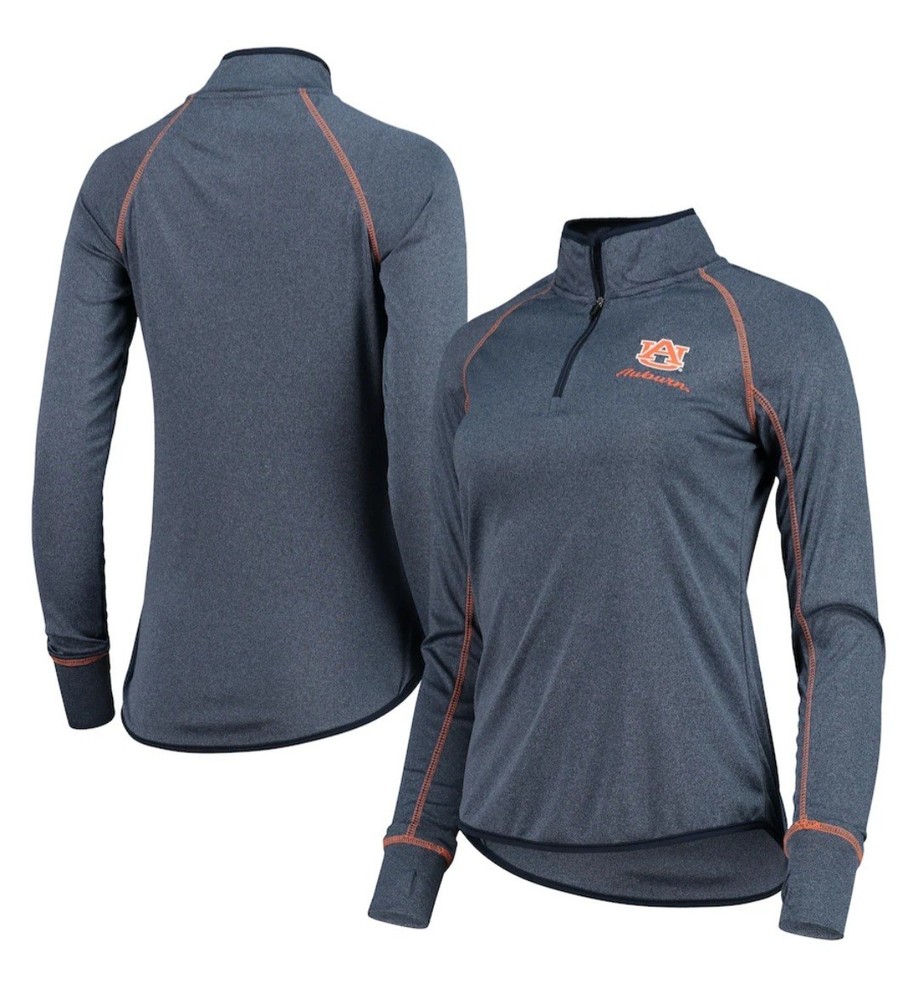 Women's Colosseum Navy Auburn Tigers Stingray Raglan Quarter-Zip Top NWOT Medium