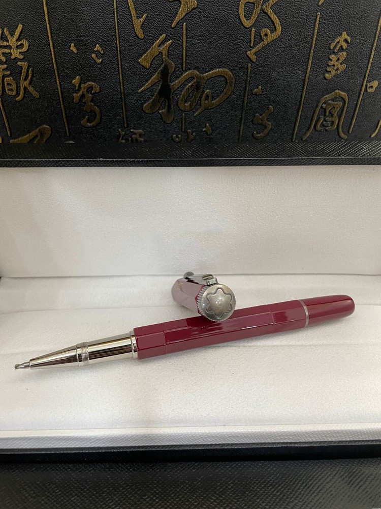 Deluxe Inherit Series Deep Red-Silver Color 0.7mm Rollerball Pen No Box