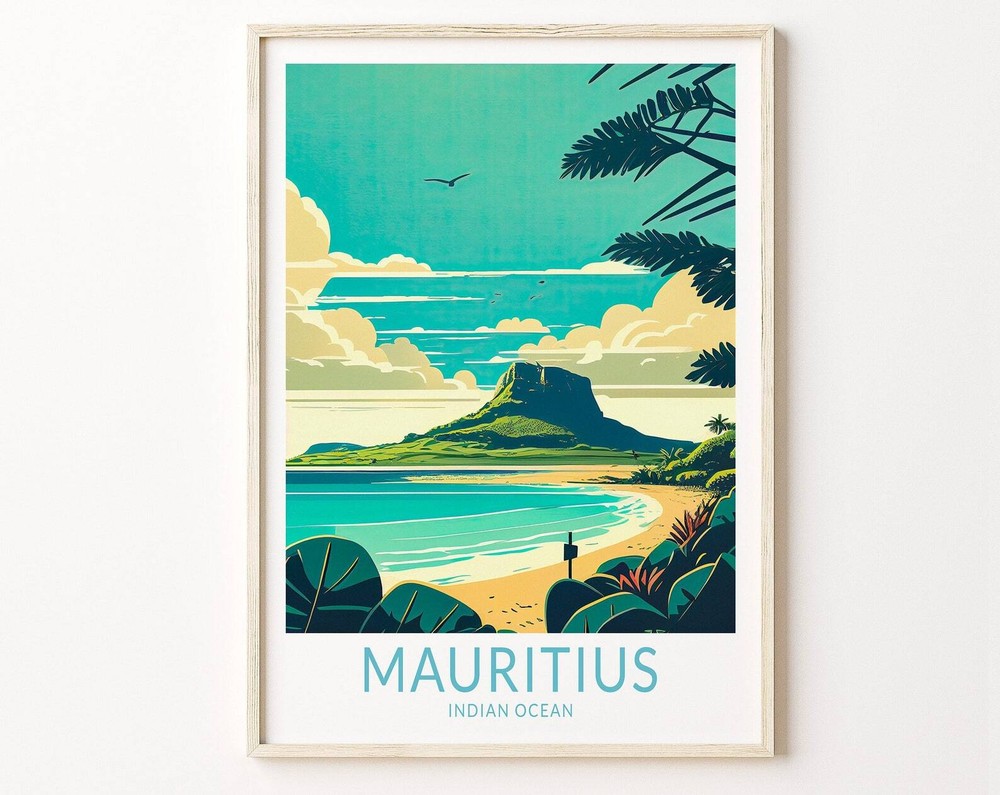 Mauritius Travel Poster Wall Art Mauritius Poster Mauritius Indian Ocean Wall