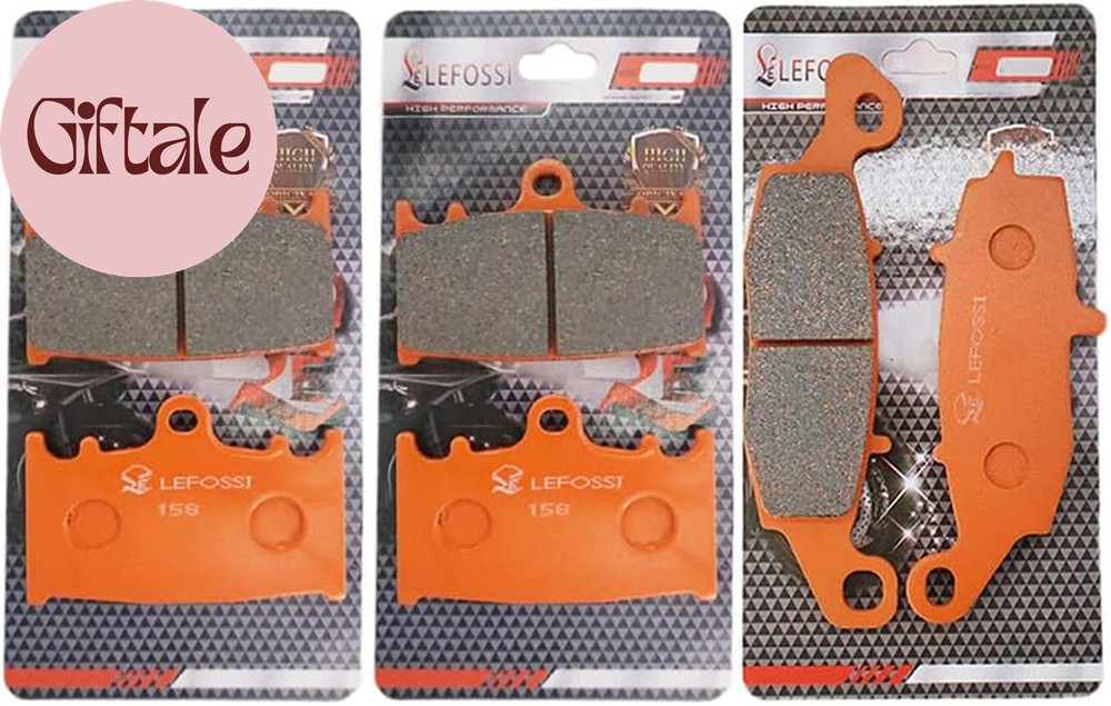 Front and Rear Carbon Fiber Brake Pads Compatible with Fit for Kawasaki VN 1700