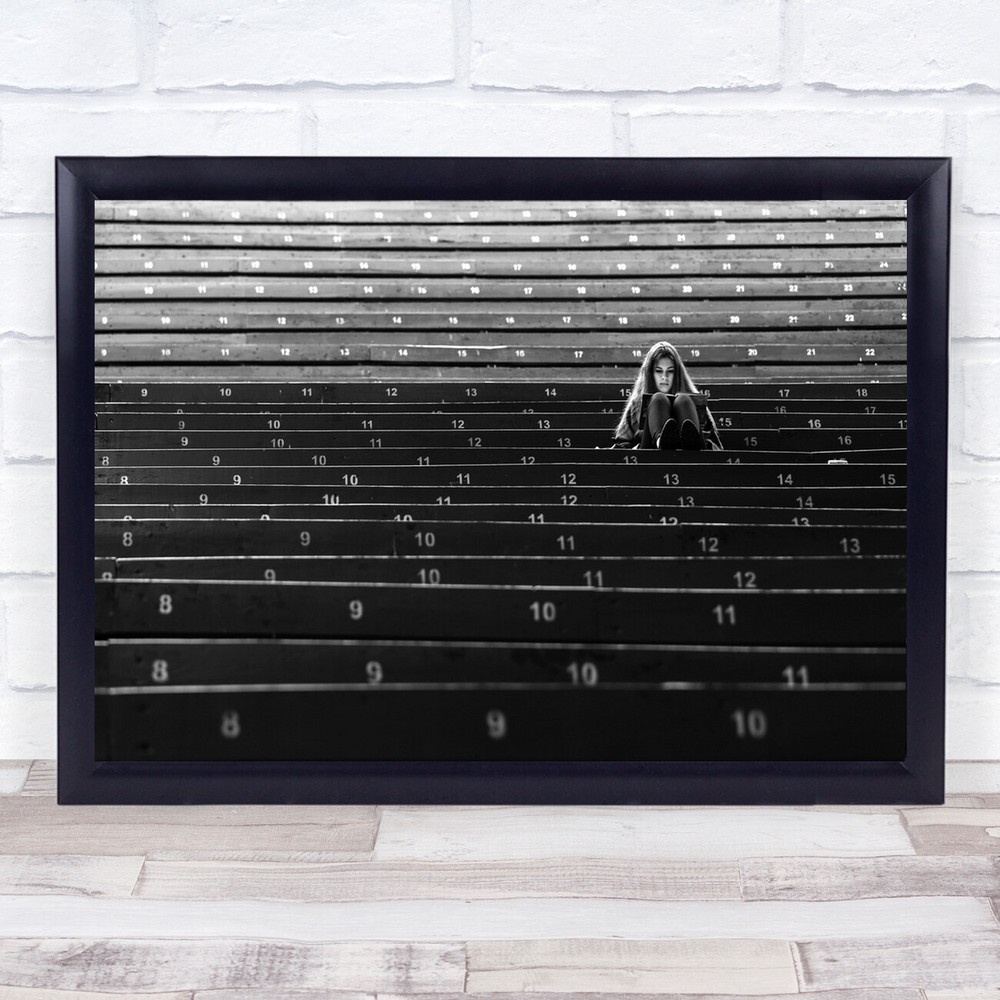 Numbers Counting Rows Sitting Woman Reading Wall Art Print  