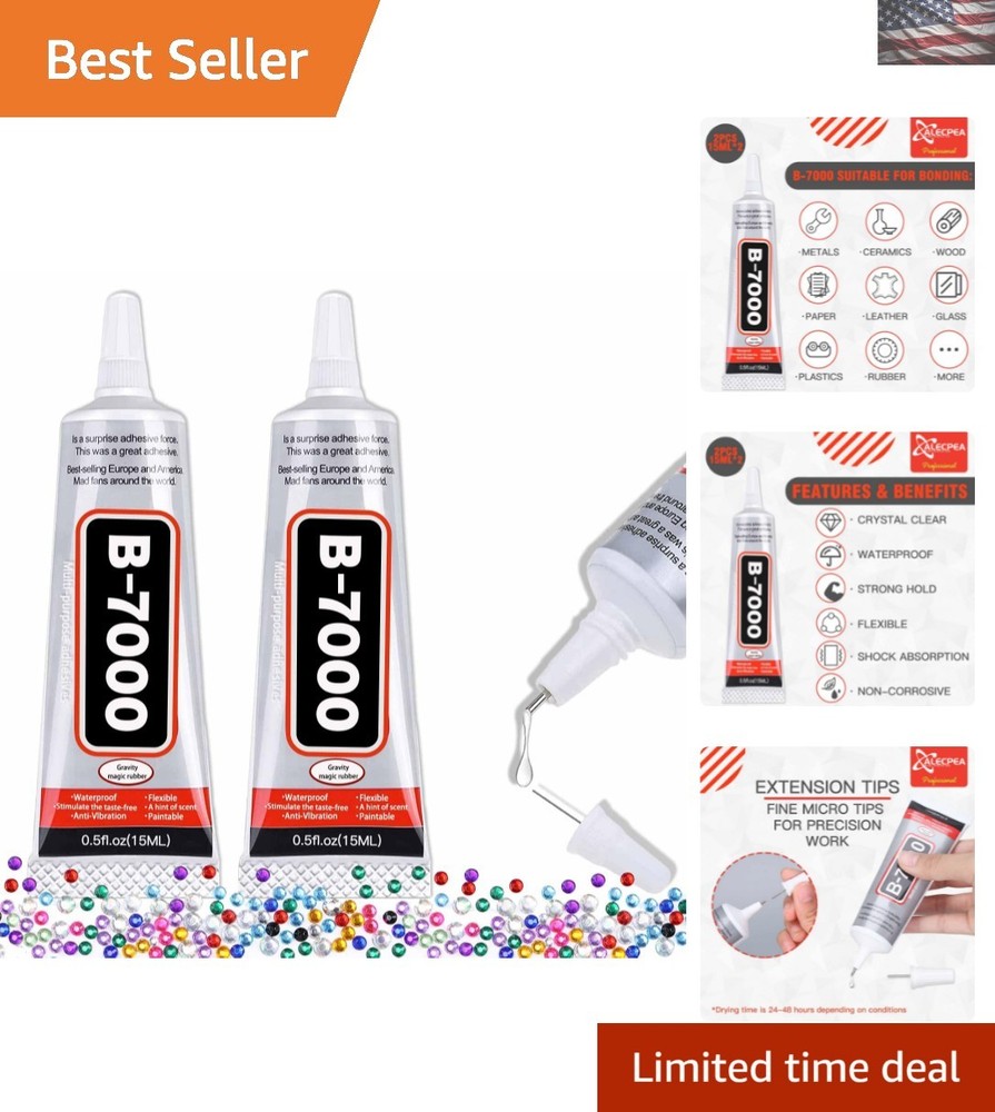 B-7000 Craft Glue 15ml 2-Pack Jewelry Making Super Adhesive