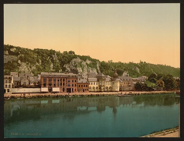 Photo:Dinant Belgium River Meuse 1890s Waterfront Buildings Photochrom