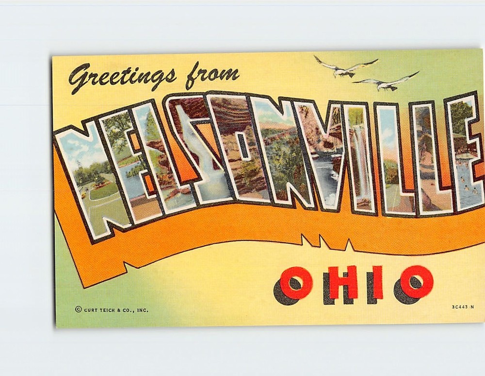 Postcard Greetings from Nelsonville Ohio USA North America Curt Teich