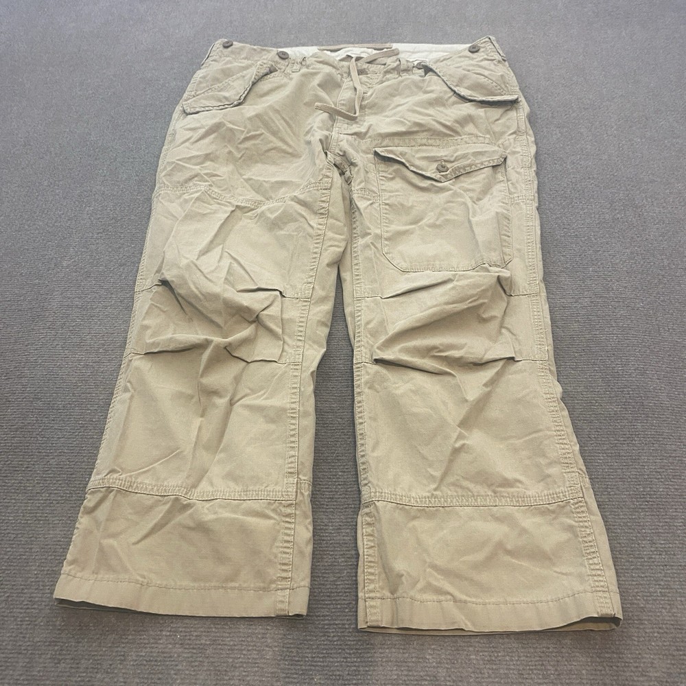 Polo Ralph Lauren Cargo Cropped Pants Mens 36x24 Paratrooper Military Baggy y2k