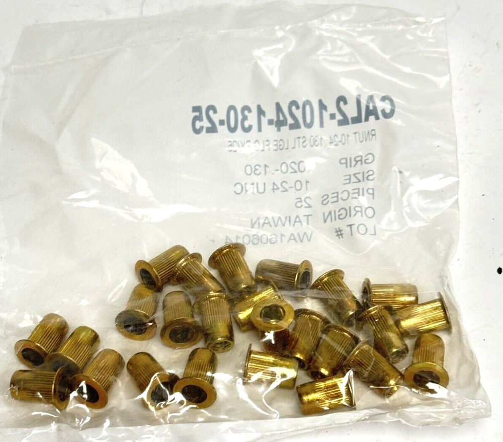 25-Pk Rivet Nut 10-24 Steel Flange Nutserts Rivnut Nutsert Threaded Insert RNUT