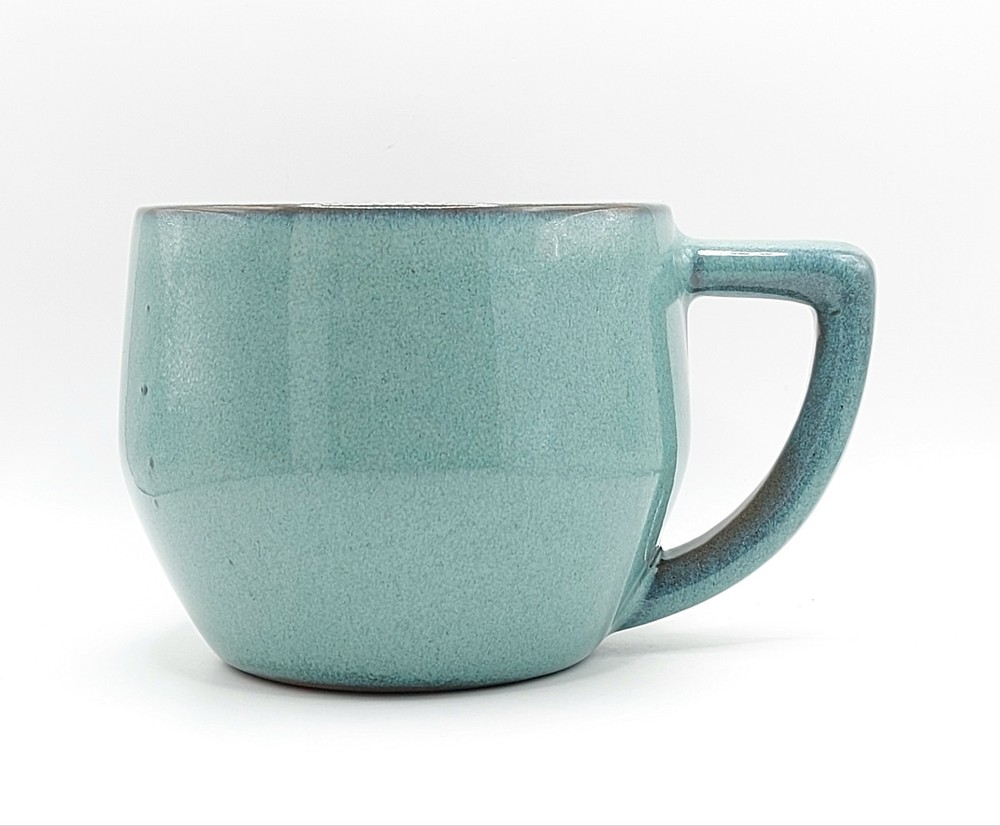 Artisanal Rustic Aquamarine Coffee Mug 21 Oz Ceramic Made In Portugal By Sublime