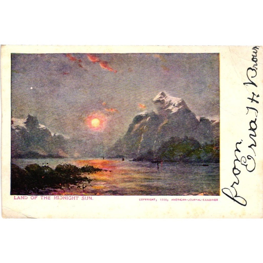 1906 Land of the Midnight Sun Postcard American-Journal-Examiner Undivided Back