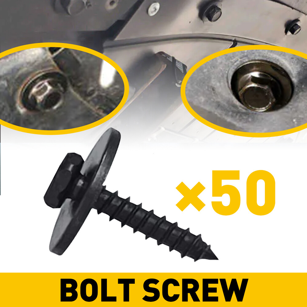 50pc 18mm Car Screw Body Fender Liner Bumper Cover Hood Retainer Clip MetalBlack