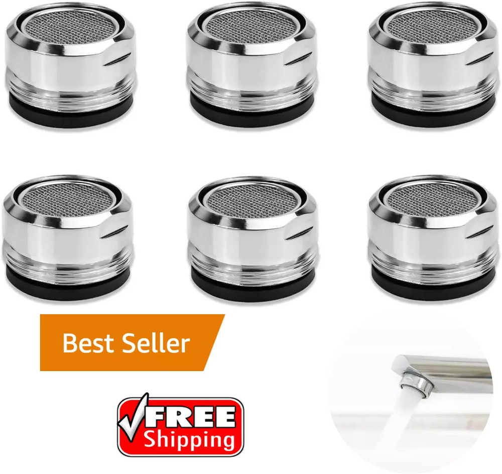 6 Pack Faucet Aerator 2.2 GPM Bathroom Sink Aerator Regular Standard Replacement