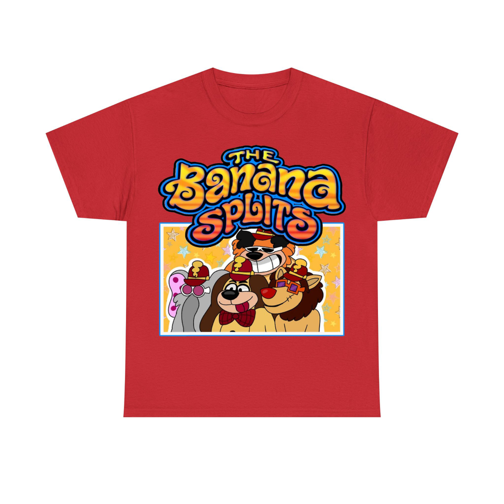 The Banana Splits Funny Cartoon Meme Red T-shirt S to 5XL