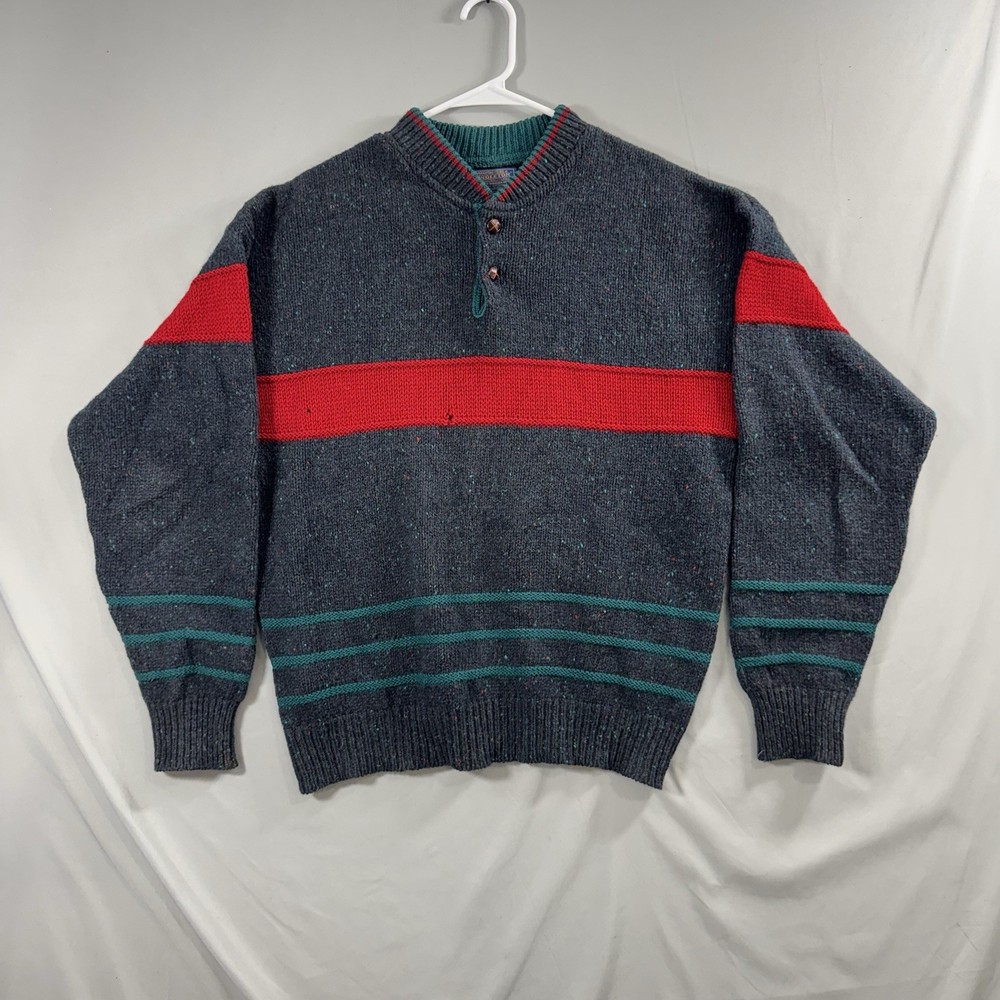 Vintage Pendleton Collar 100% Virgin Wool Striped Sweater Made in USA Men’s L