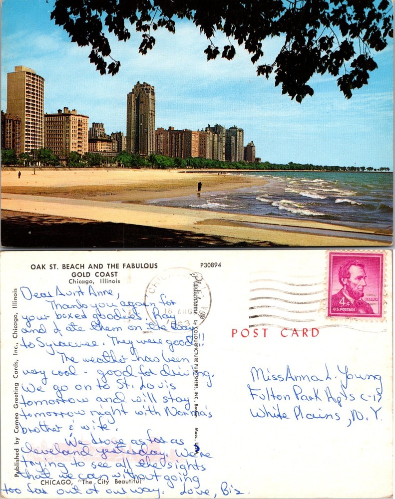 Oak Street Beach and Gold Coast Chicago Illinois IL Postcard