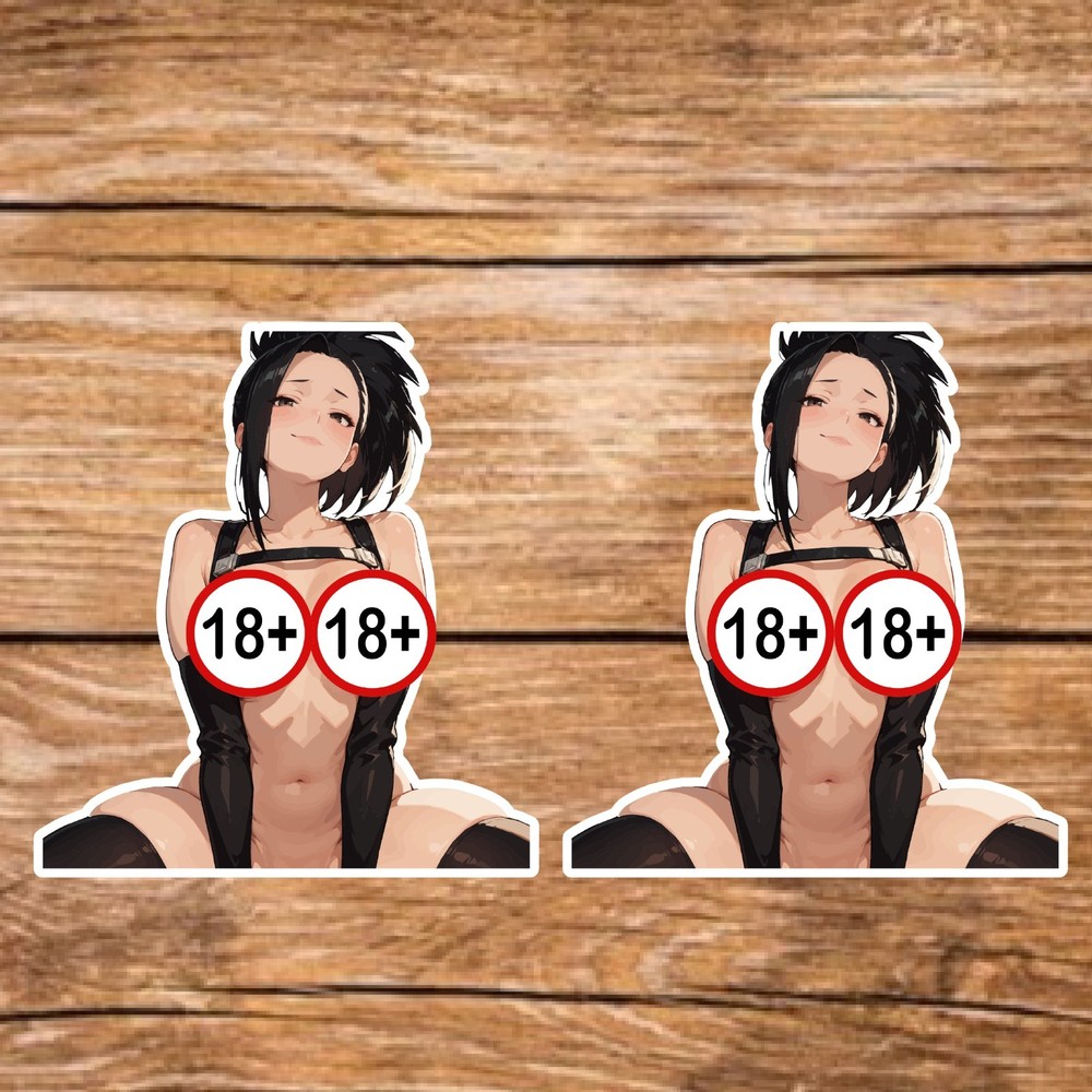 Momo Yaoyorozu (2 Stickers) 3.5in x 3.1in, Water Resistant, Matte Finish Vinyl.
