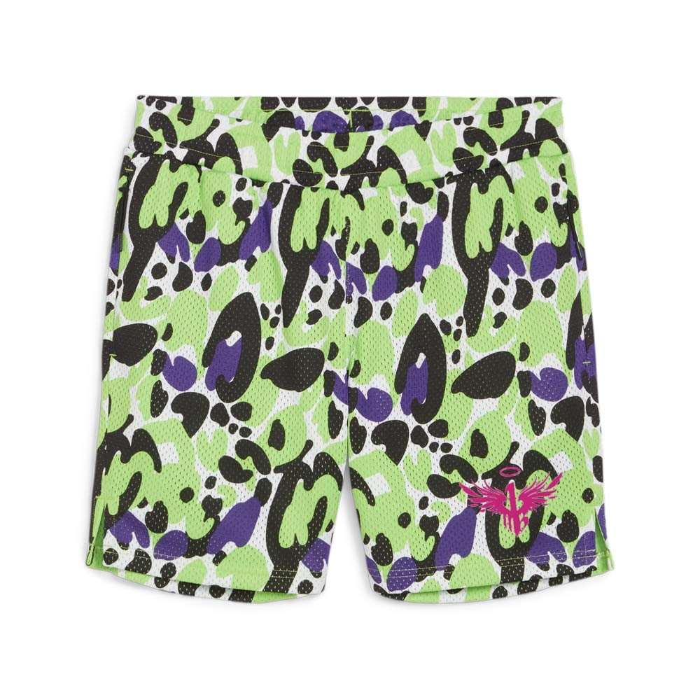 PUMA Melo X Toxic Basketball Shorts Mens Green Casual Athletic Bottoms 62288901