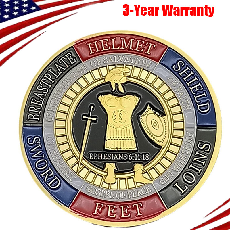 1Pc Put on the Whole Armor of God Commemorative Challenge Collection Coins Gifts